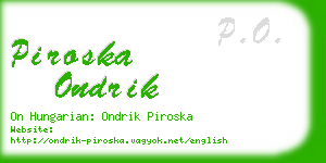 piroska ondrik business card